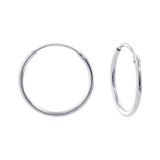 .925 Sterling Silver Hoop Earrings 2mm / 3mm Tube Round Hoops for Women