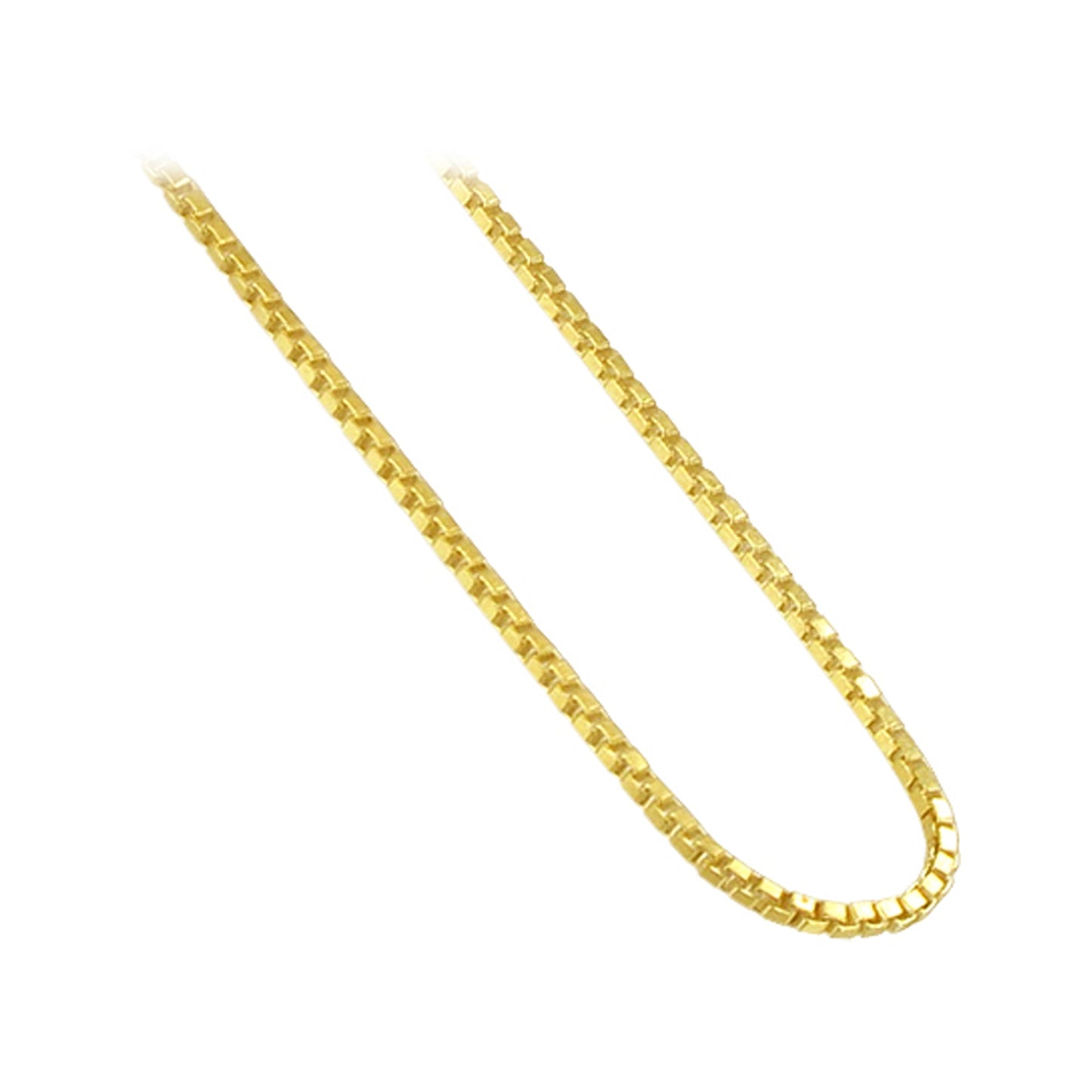 14k Gold 925 Sterling Silver Vermeil Box Chain Necklace - Gem Avenue