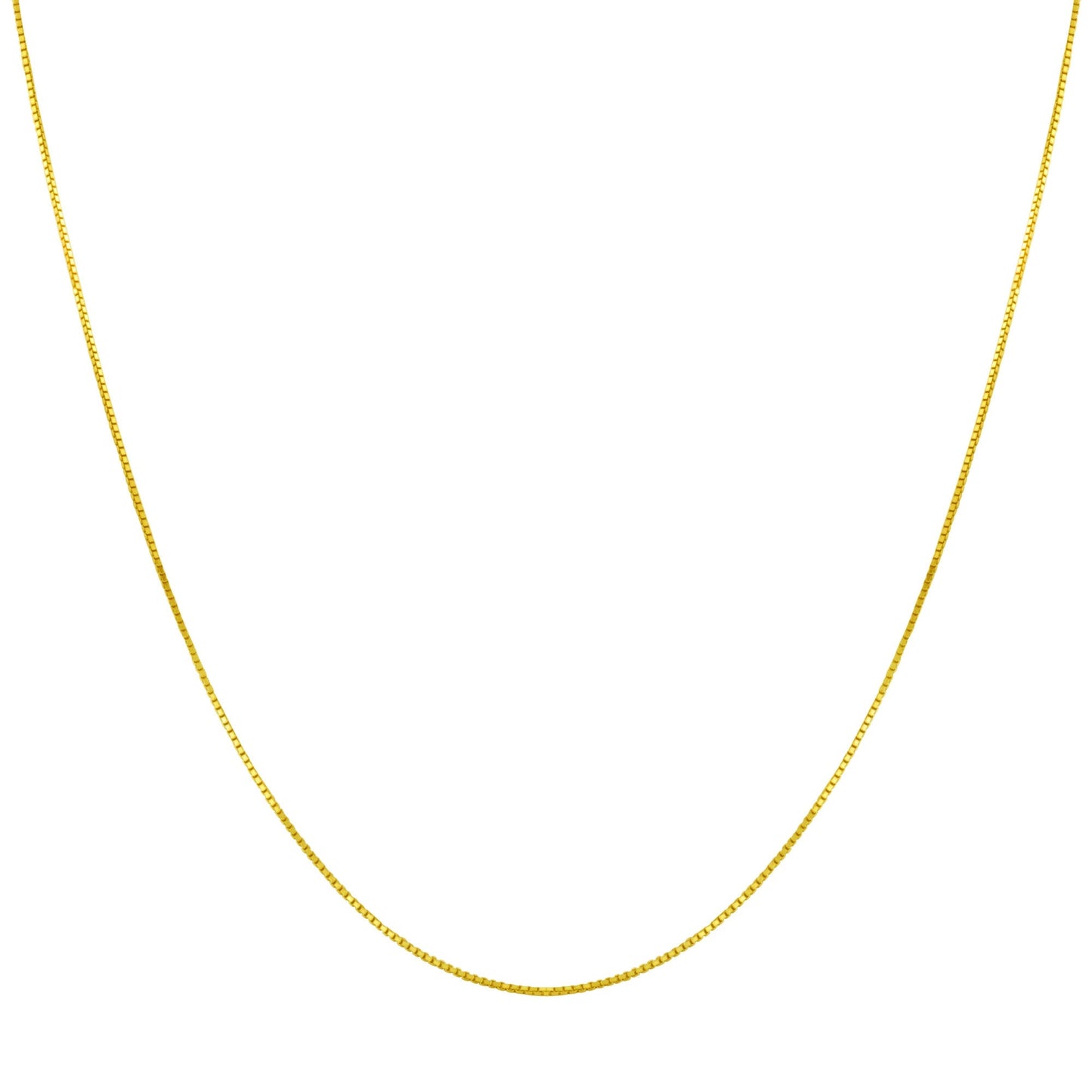 14k Gold 925 Sterling Silver Vermeil Box Chain Necklace - Gem Avenue