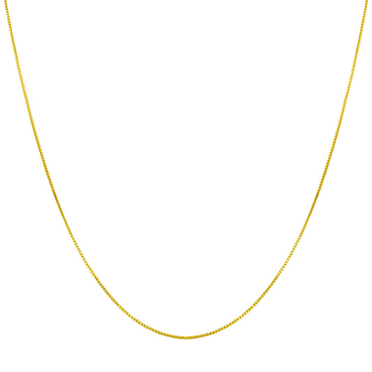 14k Gold 925 Sterling Silver Vermeil Box Chain Necklace - Gem Avenue