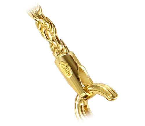 14k Gold over Sterling Silver Vermeil Rope Chain Necklace - Gem Avenue