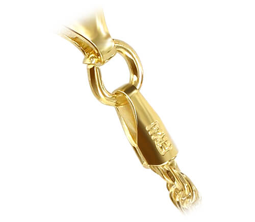 14k Gold over Sterling Silver Vermeil Rope Chain Necklace - Gem Avenue