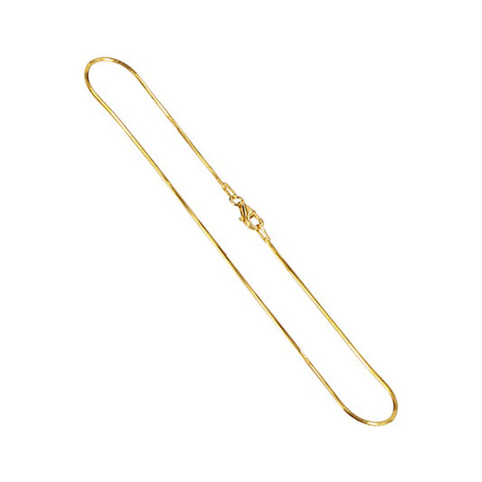 14k Gold Over 925 Sterling Silver 1mm Snake Chain Vermeil Necklace