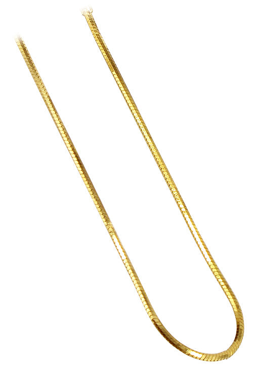 14k Gold Over 925 Sterling Silver 1mm Snake Chain Vermeil Necklace