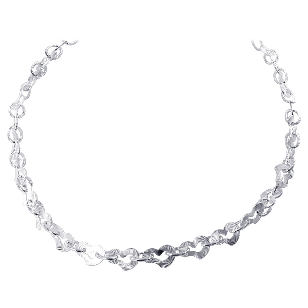 925 Sterling Silver Cute Little Open Love Hearts Necklace - Gem Avenue