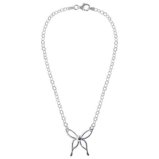 925 Sterling Silver Polished Finish Butterfly Pendant Chain Necklace - Gem Avenue