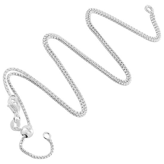 925 Sterling Silver Adjustable Round Box Chain Necklace - Gem Avenue