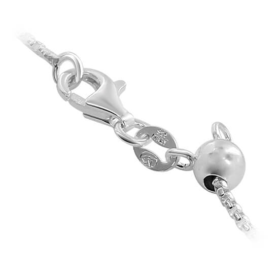 925 Sterling Silver Adjustable Round Box Chain Necklace - Gem Avenue
