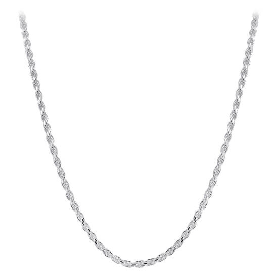 925 Italian Sterling Silver Faceted Cut Rope Chain Necklace - Gem Avenue