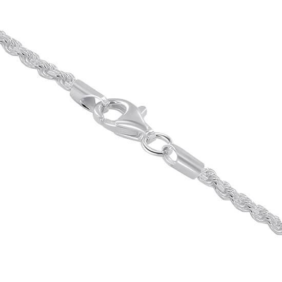 Italian 925 Sterling Silver Faceted Cut Rope Chain Bracelet - Gem Avenue