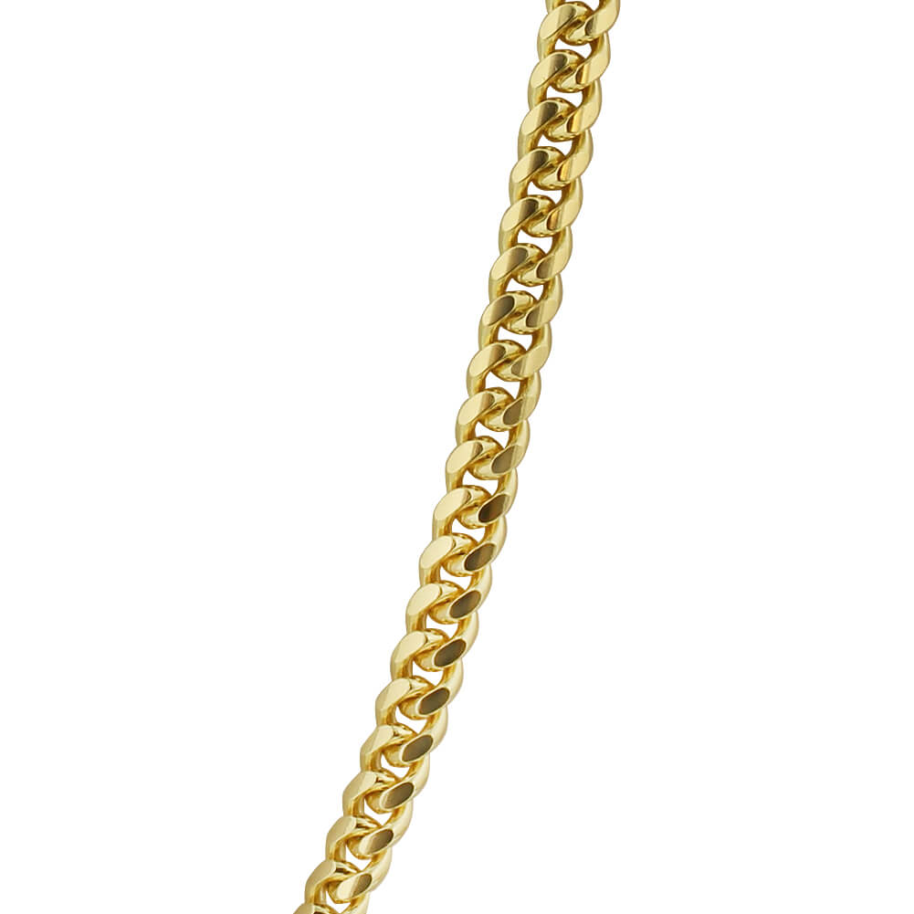 Gold Plated Italian 925 Sterling Silver Vermeil Curb/Cuban Chain Necklace - Gem Avenue