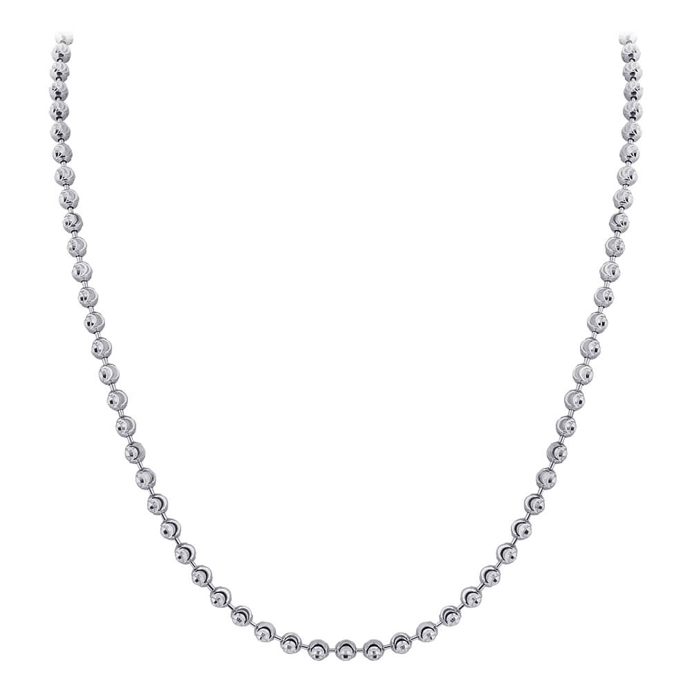 Italian 925 Sterling Silver Rhodium plated Moon Design Chain Necklace - Gem Avenue