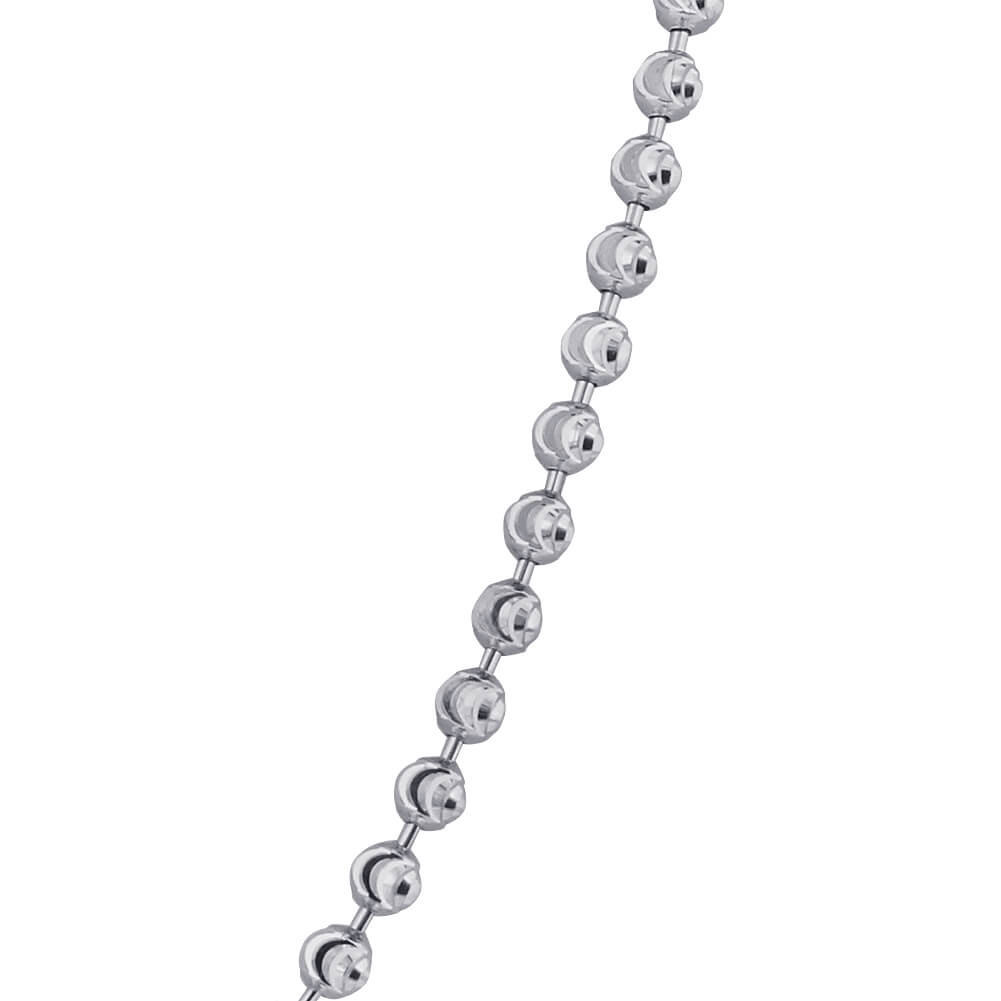 Italian 925 Sterling Silver Rhodium plated Moon Design Chain Necklace - Gem Avenue