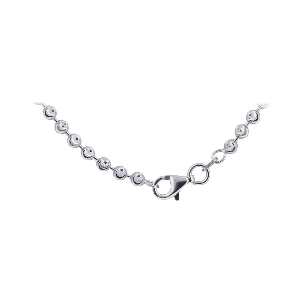 Italian 925 Sterling Silver Rhodium plated Moon Design Chain Necklace - Gem Avenue