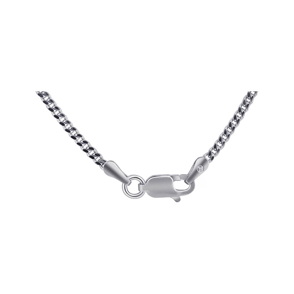 925 Sterling Silver with Rhodium Plating Curb/Cuban Chain Necklace - Gem Avenue