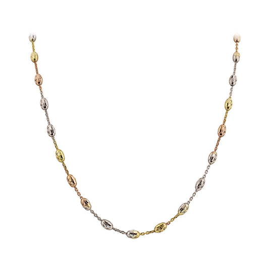Tri Color Italian 925 Sterling Silver Chain Necklace - Gem Avenue
