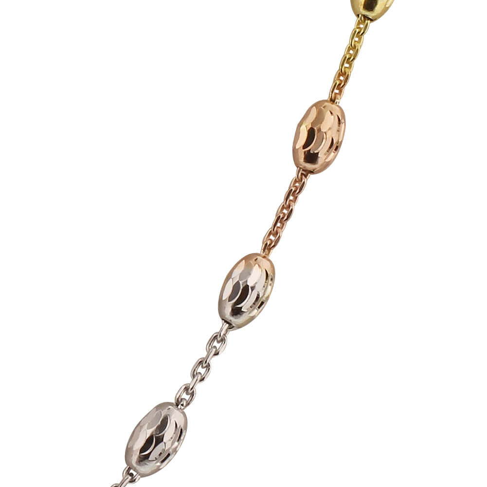 Tri Color Italian 925 Sterling Silver Chain Necklace - Gem Avenue