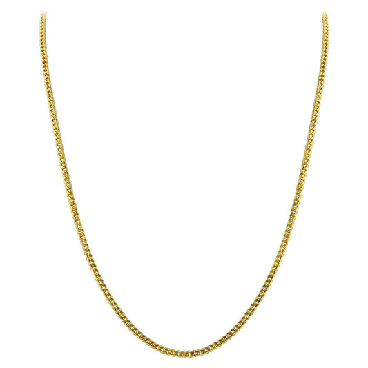 Gold Plated 925 Sterling Silver Vermeil Curb/Cuban Chain Necklace - Gem Avenue