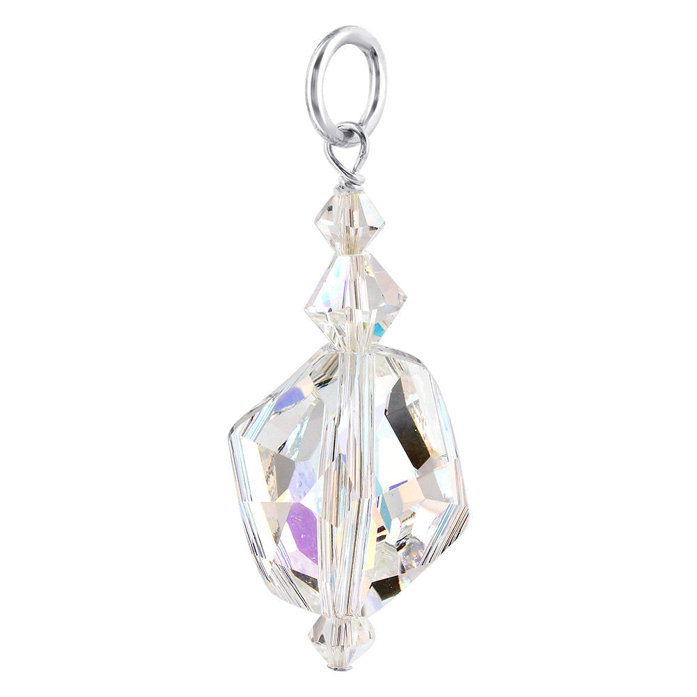 Clear AB Austrian Crystal Sterling Silver Pendant - Gem Avenue
