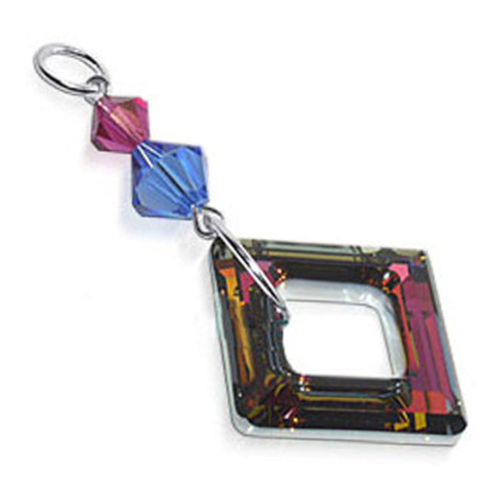 Radiant Volcano Austrian Crystal Sterling Silver Charm Pendant - Gem Avenue