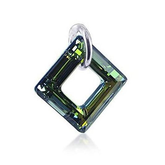 .925 Sterling Silver Square Pendant with Austrian Crystal Elegant, Sparkling Jewelry for Women, Perfect Gift for Special Occasions and Everyday Wear