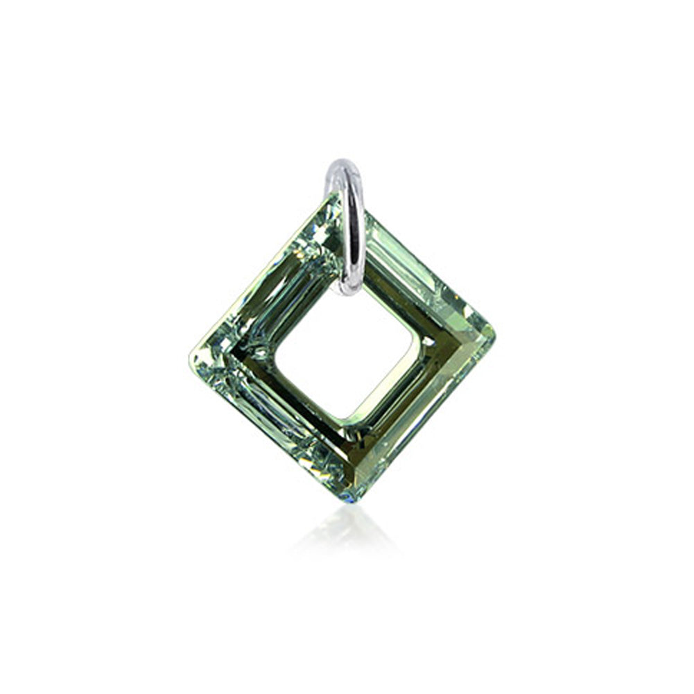 .925 Sterling Silver Square Pendant with Austrian Crystal Elegant, Sparkling Jewelry for Women, Perfect Gift for Special Occasions and Everyday Wear