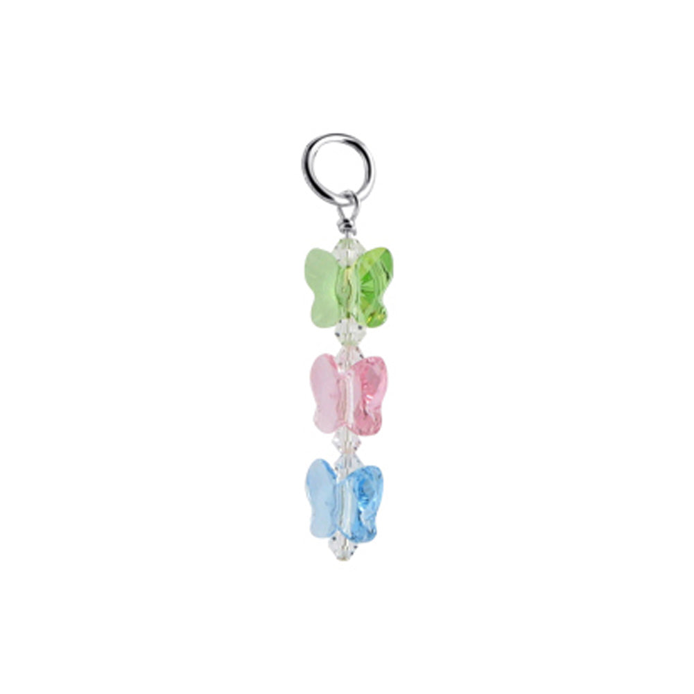 925 Sterling Silver Butterfly Pendant Sparkling Austrian Crystal Necklace Charm for Women