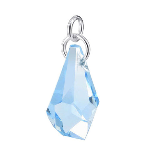 .925 Sterling Silver Pendant with 8mm Polygon Shape Austrian Crystals