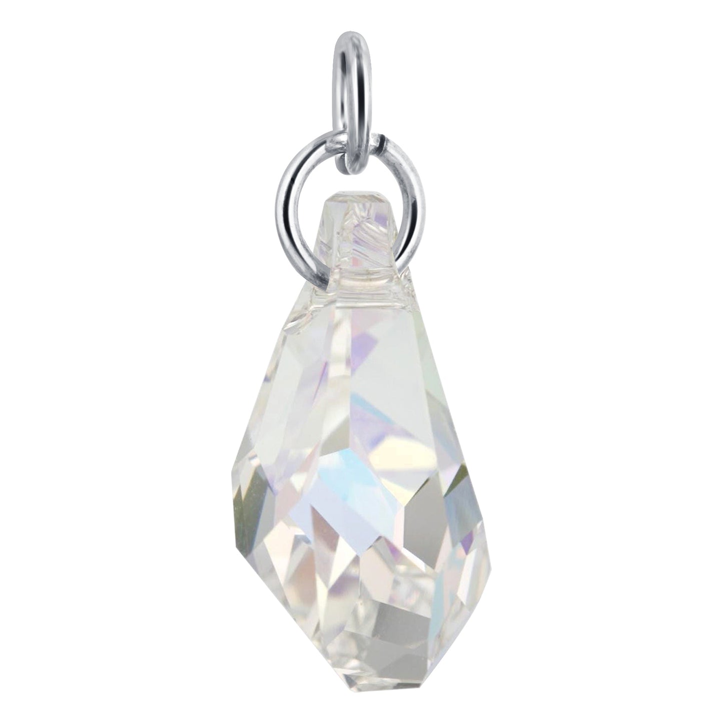 .925 Sterling Silver Pendant with 8mm Polygon Shape Austrian Crystals