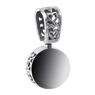 Round Vintage Style Reversible Sterling Silver Pendant - Gem Avenue