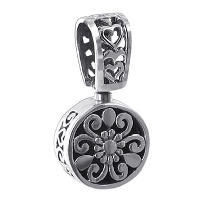 Round Vintage Style Reversible Sterling Silver Pendant - Gem Avenue