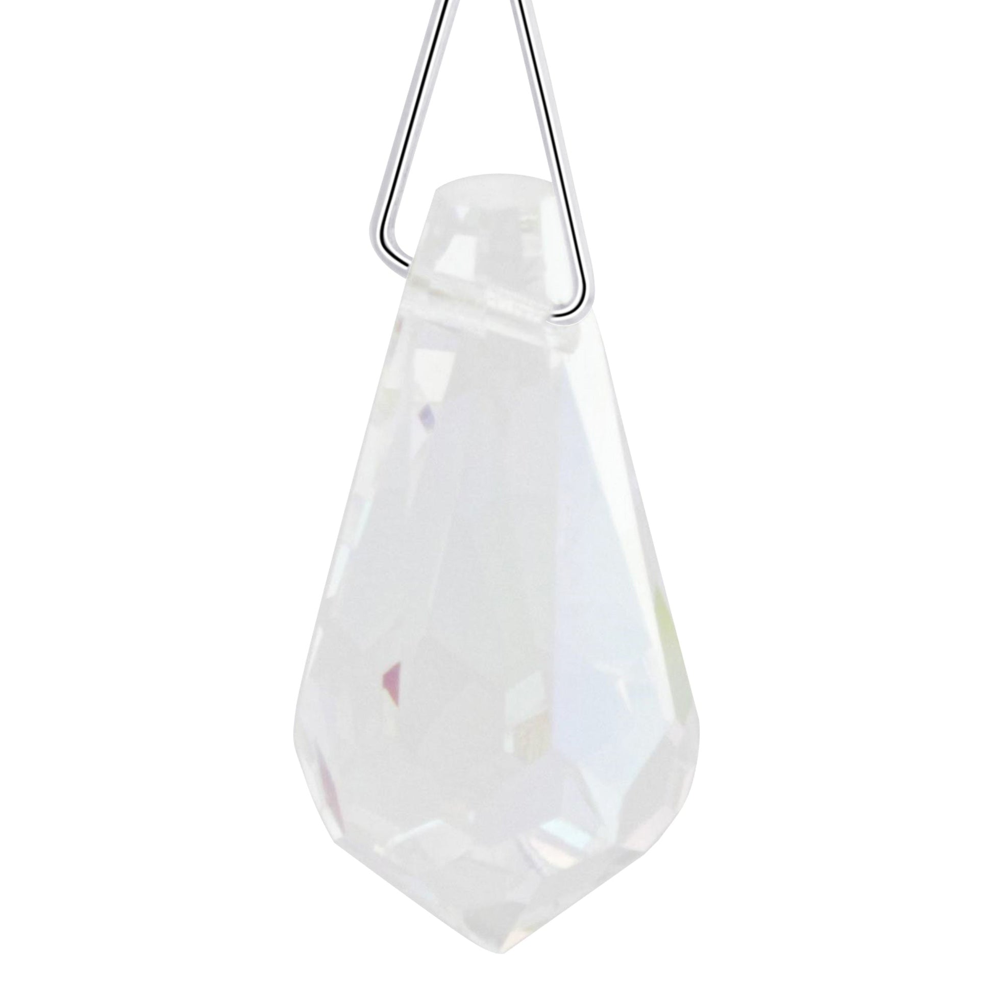 Teardrop Clear AB Austrian Crystals 925 Sterling Silver Charm Pendant - Gem Avenue