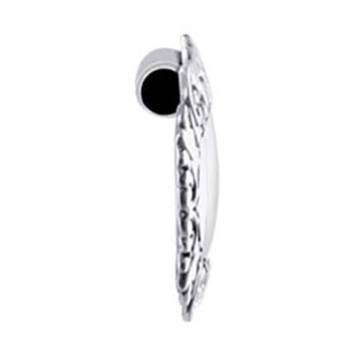 Floral Design Buckle Shape Sterling Silver Slide Pendant - Gem Avenue