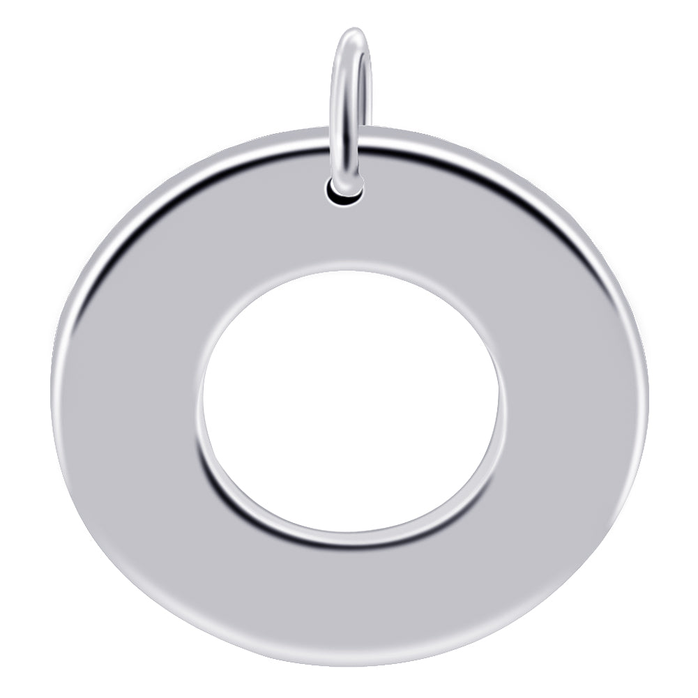 Round Shaped Donut Polished Sterling Silver Pendant - Gem Avenue