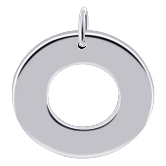 Round Shaped Donut Polished Sterling Silver Pendant - Gem Avenue