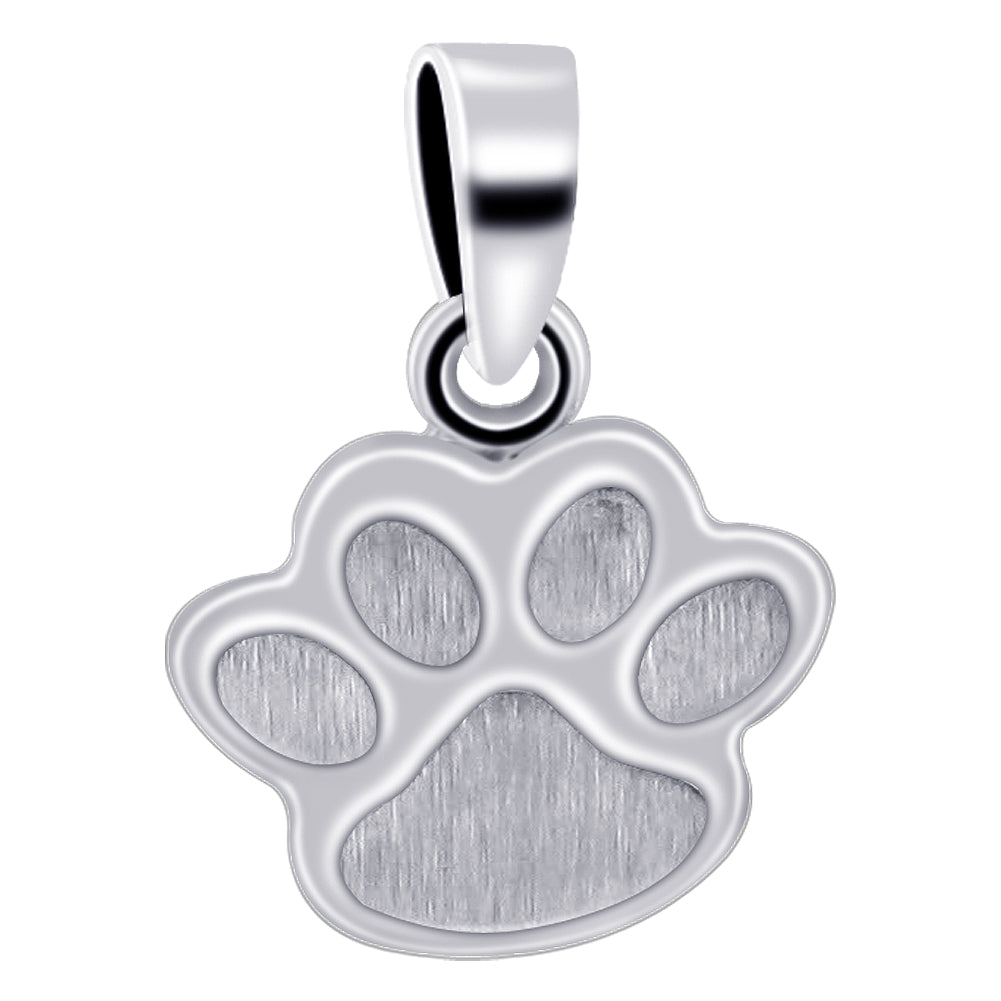 Bear Foot 19mm x 17mm Sterling Silver Pendant - Gem Avenue