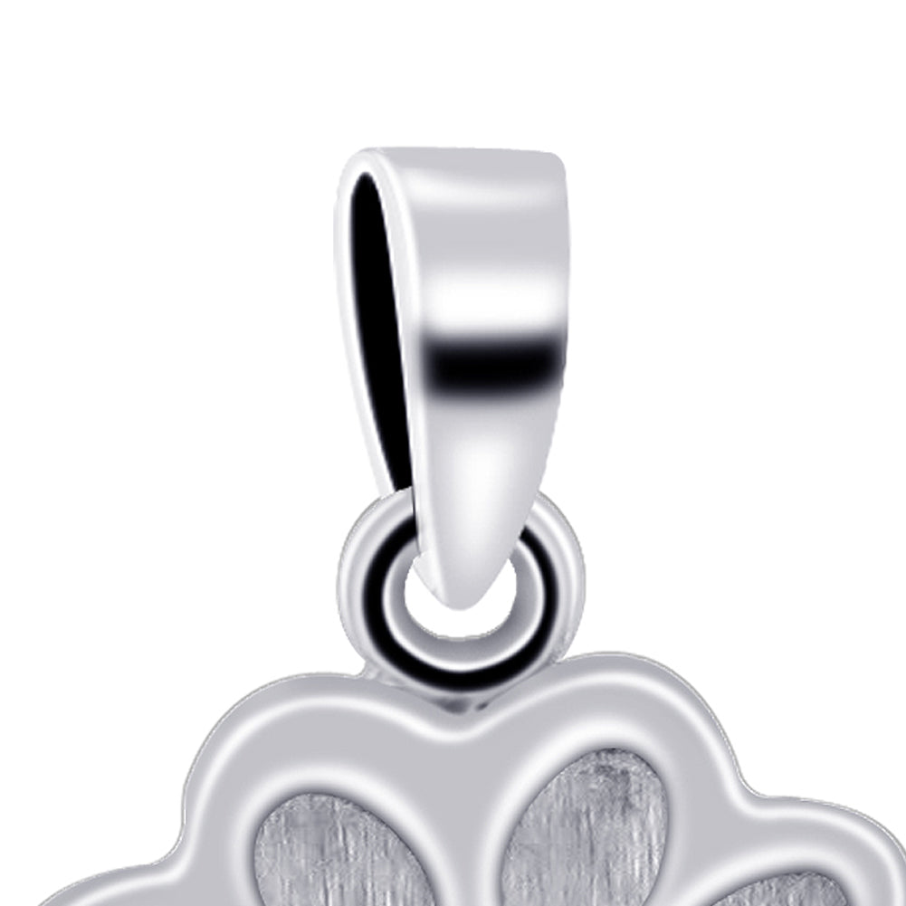 Bear Foot 19mm x 17mm Sterling Silver Pendant - Gem Avenue