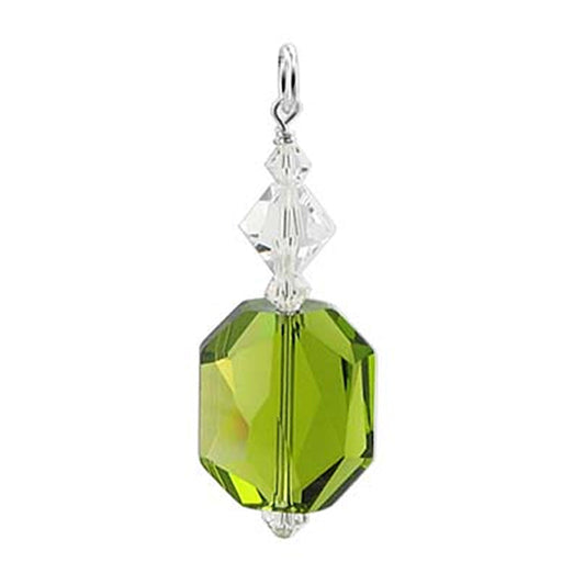 .925 Sterling Silver Pendant with Multifaceted Bicone Austrian Crystal