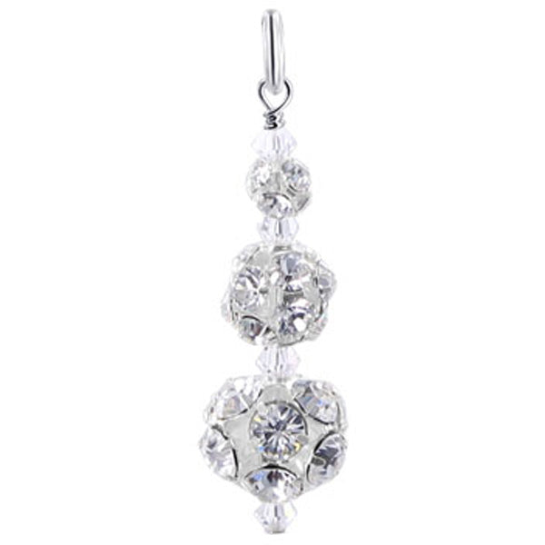 Multifaceted Clear Austrian Crystal Sterling Silver Pendant - Gem Avenue