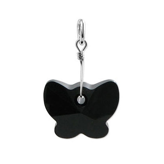 .925 Sterling Silver Pendant with Butterfly Shape Austrian Crystals