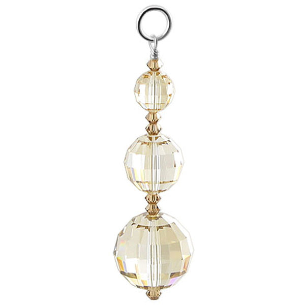 Yellow Austrian Crystal Sterling Silver Charm Pendant - Gem Avenue