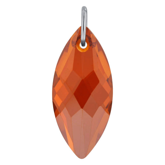 .925 Sterling Silver Pendant with Faceted Austrian Crystal