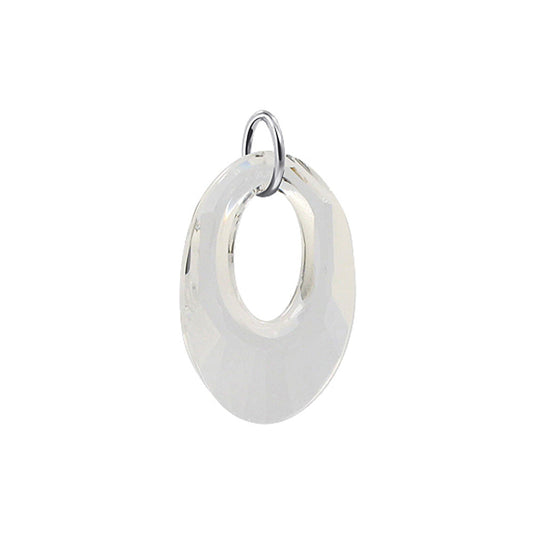 .925 Sterling Silver Pendant with Oval Shaped Austrian Crystal