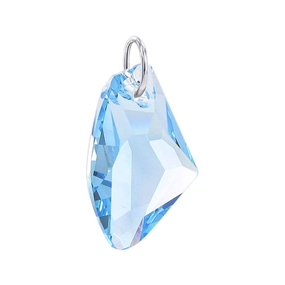 Sterling Silver Pendant with Asymmetrical Design and Austrian Crystal