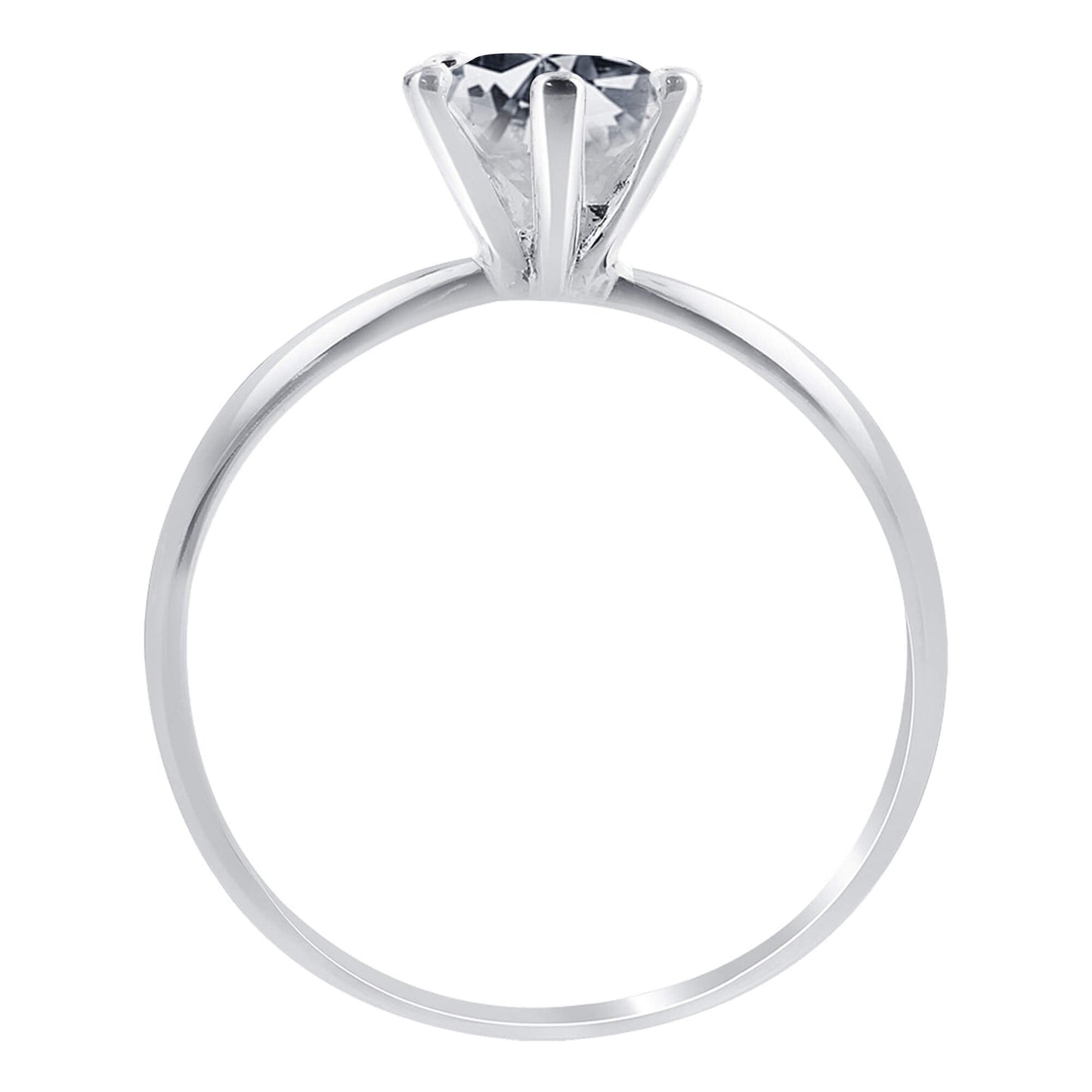 925 Sterling Silver CZ Pear Solitaire Prong Set Ring - Gem Avenue