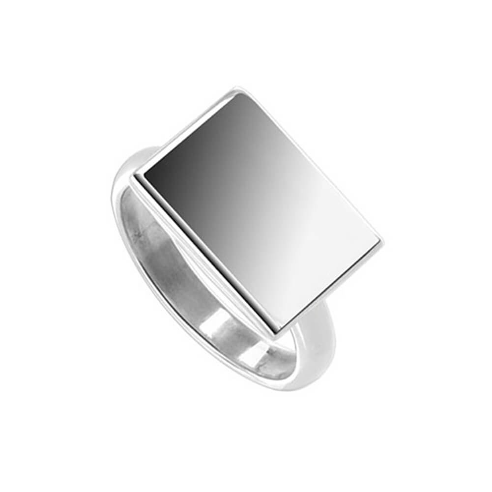 925 Sterling Silver Rectangular Engravable Ring - Gem Avenue