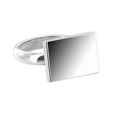 925 Sterling Silver Rectangular Engravable Ring - Gem Avenue