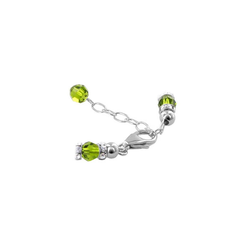 Sterling Silver 7 to 8.5 Inch Bracelet with Simulated Pearls & Crystals Elegant Jewelry - Light Green - BHBR017