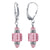 Pink Multifaceted Austrian Crystal 925 Sterling Silver Drop Earrings - Gem Avenue