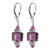 Dark Purple Multifaceted Austrian Crystal 925 Sterling Silver Drop Earrings - Gem Avenue